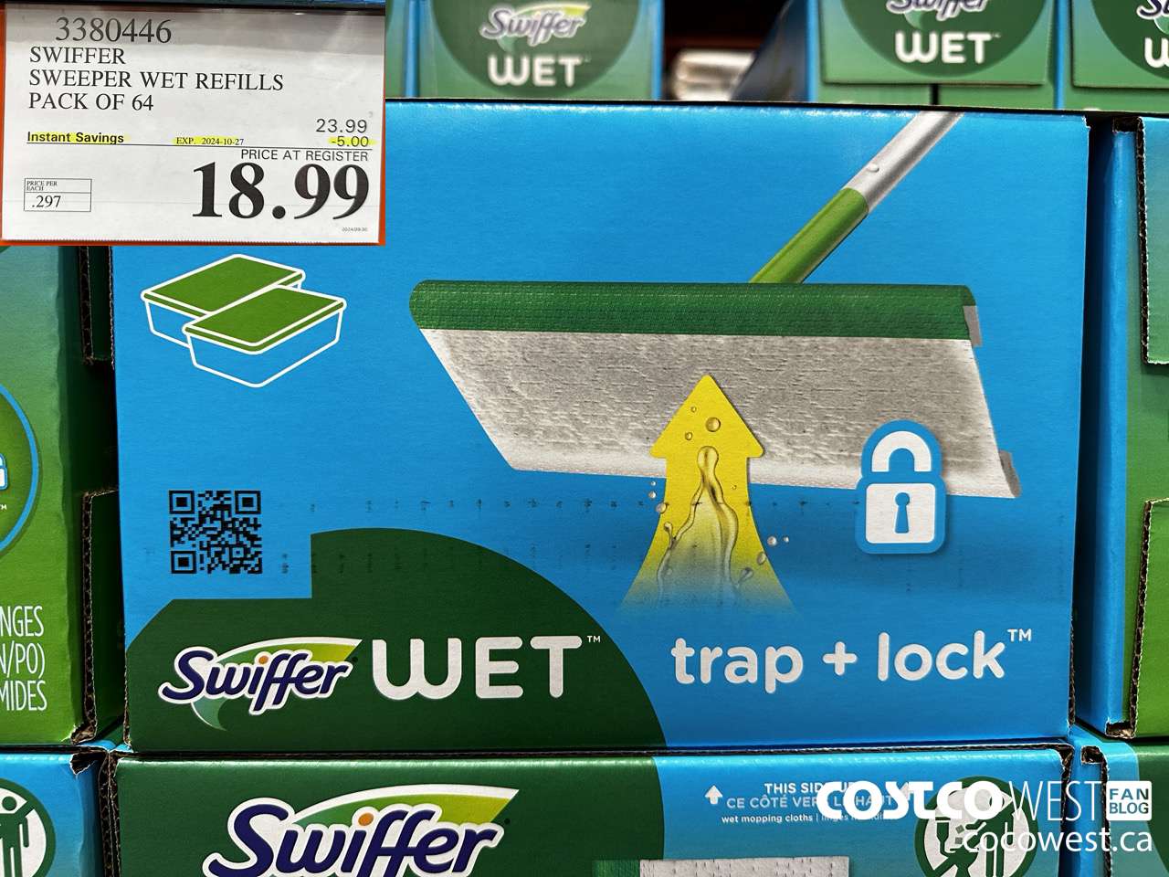3380446 SWIFFER SWEEPER WET REFILLS PACK OF 64 ($5.00 INSTANT SAVINGS EXPIRES ON 2024-10-27) $18.99