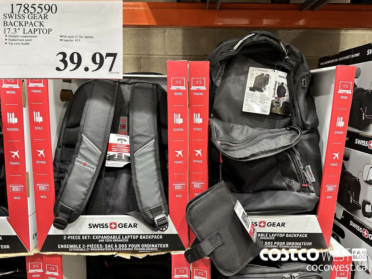 1785590 SWISS GEAR BACKPACK 17.3