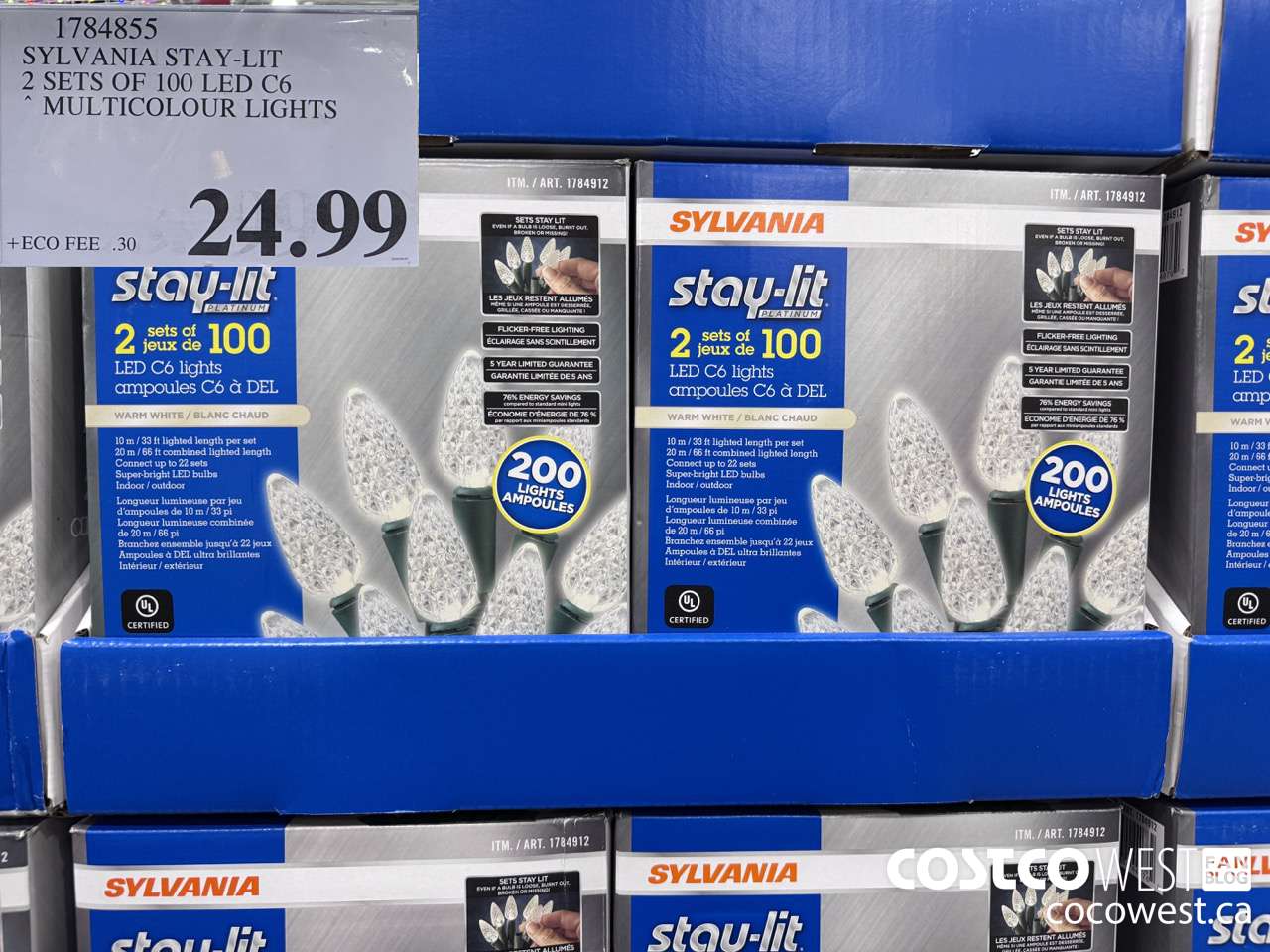 1784855 SYLVANIA STAY-LIT 2 SETS OF 100 LEC C6 MULTICOLOUR LIGHTS $24.99