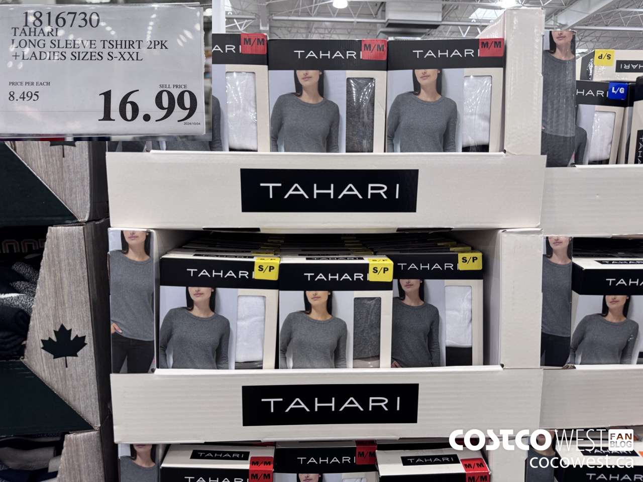 1816730 TAHARI LONG SLEEVE TSHIRT 2PK LADIES SIZES S-XXL $16.99