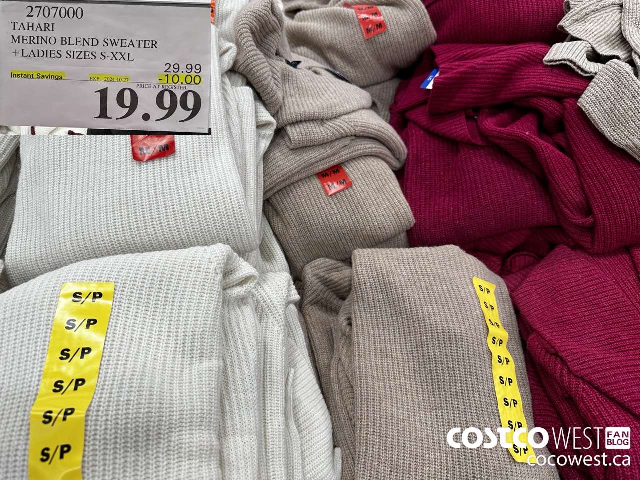 2707000 TAHARI MERINO BLEND SWEATER LADIES SIZES S-XXL ($10.00 INSTANT SAVINGS EXPIRES ON 2024-10-27) $19.99