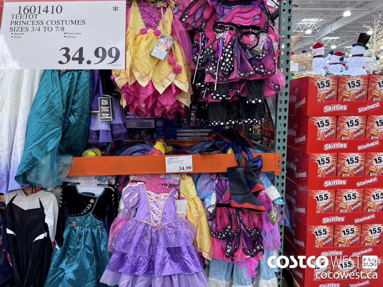 1601410 TEETOT PRINCESS COSTUMES SIZES 3/4 TO 7/8 $34.99