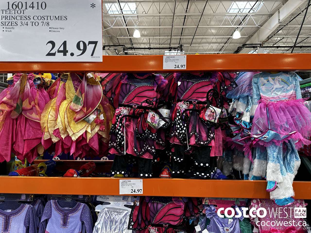 1601410 TEETOT PRINCESS COSTUMES SIZES 3/4 TO 7/8 $24.97