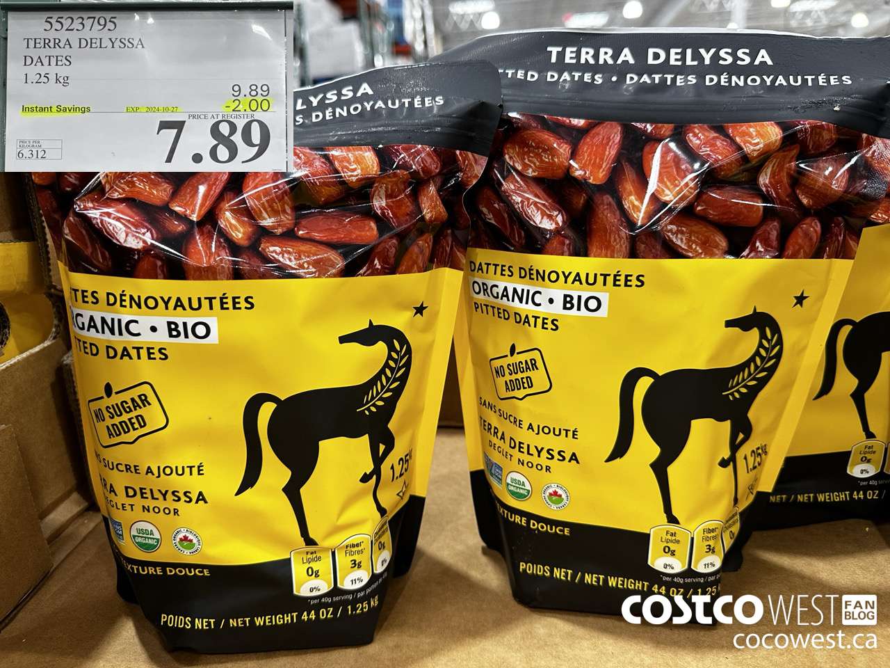 5523795 TERRA TELYSSA ORGANIC DATES 1.25KG ($2.00 INSTANT SAVINGS EXPIRES ON 2024-10-27) $7.89