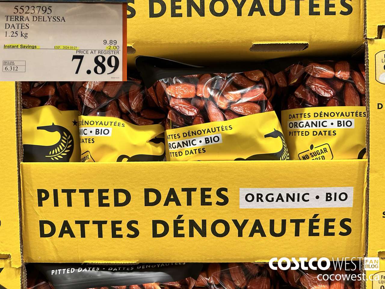 5523795 TERRA TELYSSA ORGANIC DATES 1.25KG ($2.00 INSTANT SAVINGS EXPIRES ON 2024-10-27) $7.89