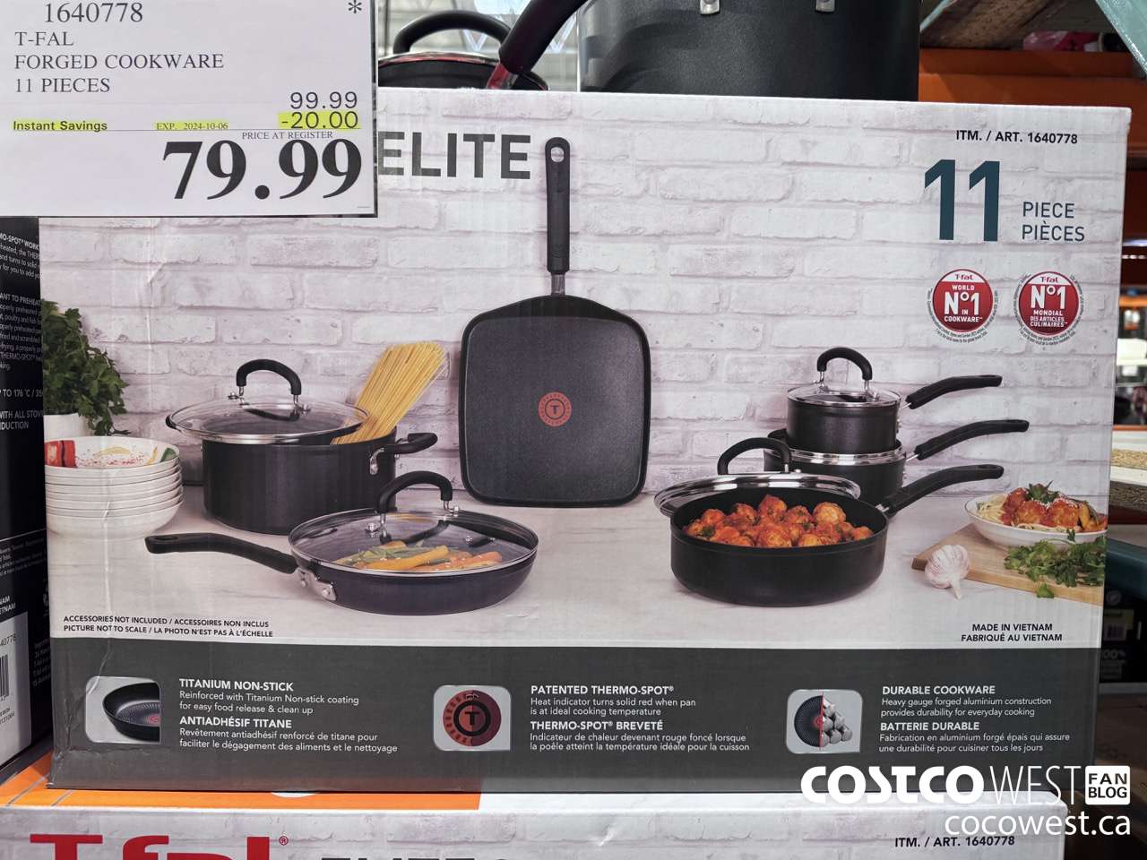 1640778 T-FAL FORGED COOKWARE 11 PIECE ($20.00 INSTANT SAVINGS EXPIRES ON 2024-10-06) $79.99