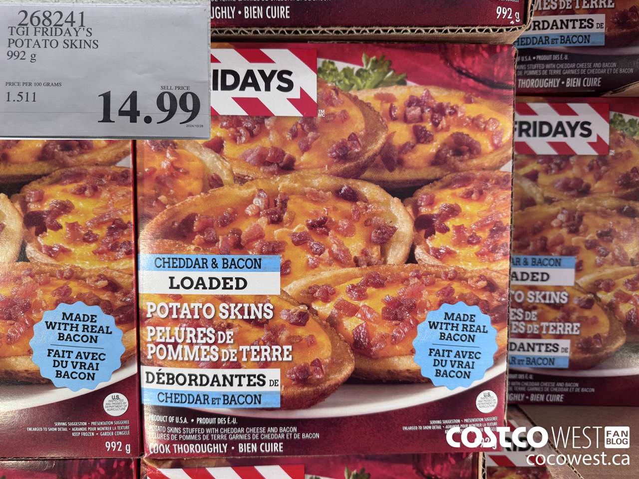 268241 TGI FRIDAY'S POTATO SKINS 992 G $14.99