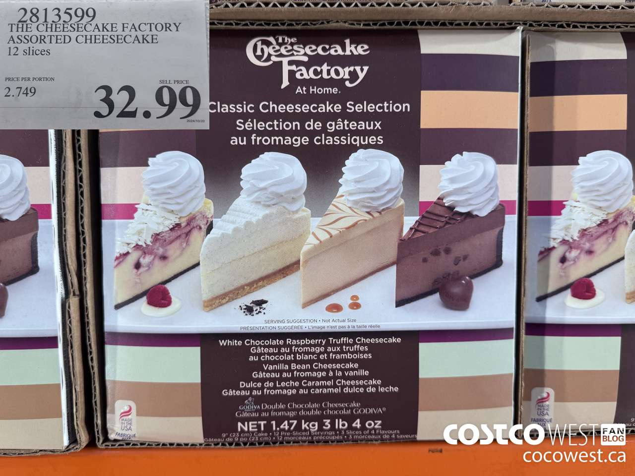 2813599 THE CHEESECAKE FACTORY ASSORTED CHEESECAKE 1.47 KG $32.99