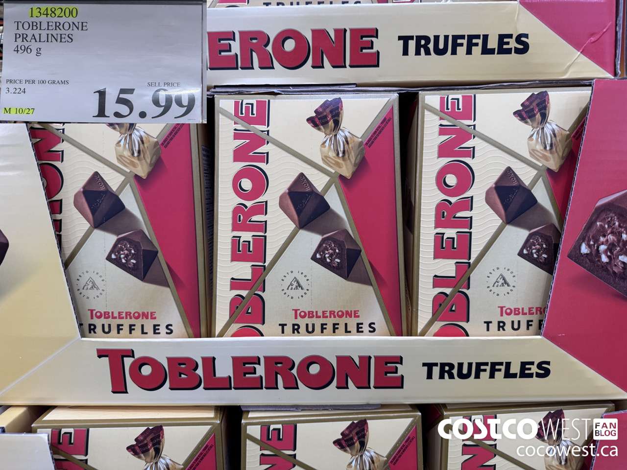 1348200 TOBLERONE PRALINES 496G $15.99