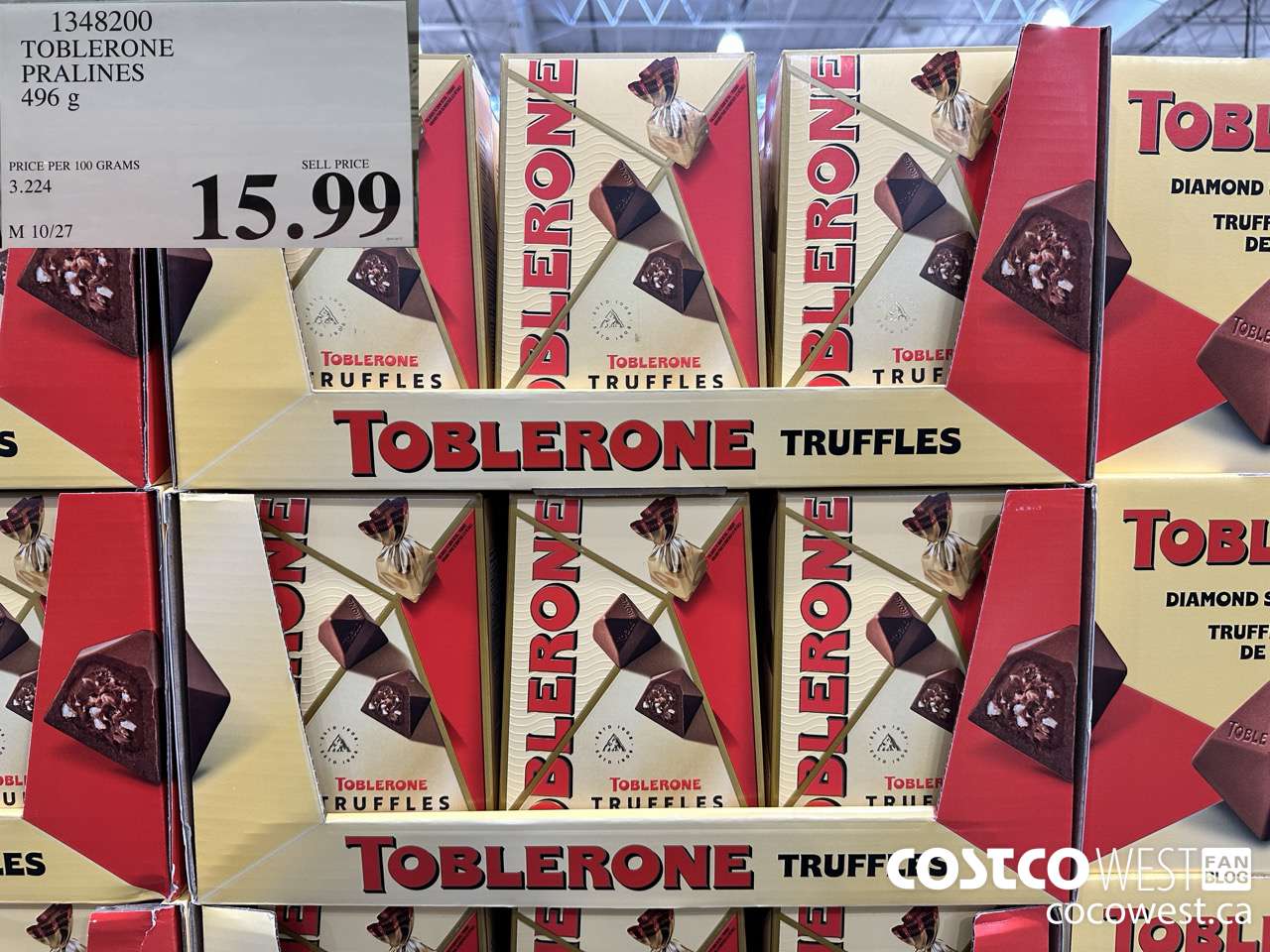 1348200 TOBLERONE PRALINES 496G $15.99