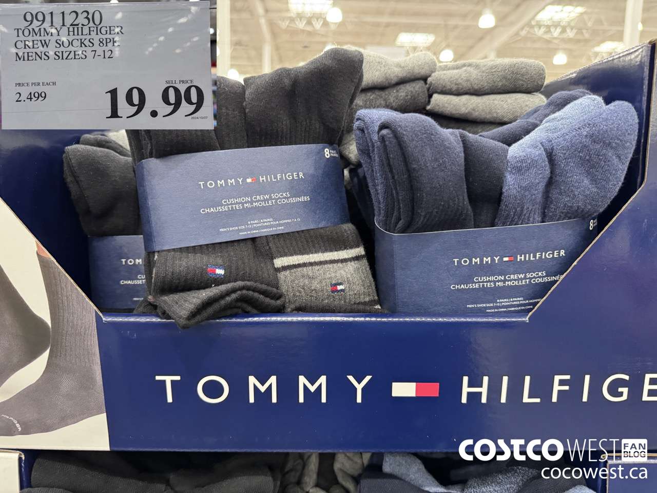 9911230 TOMMY HILFIGER CREW SOCKS 8PK MENS SIZES 7-12  $19.99