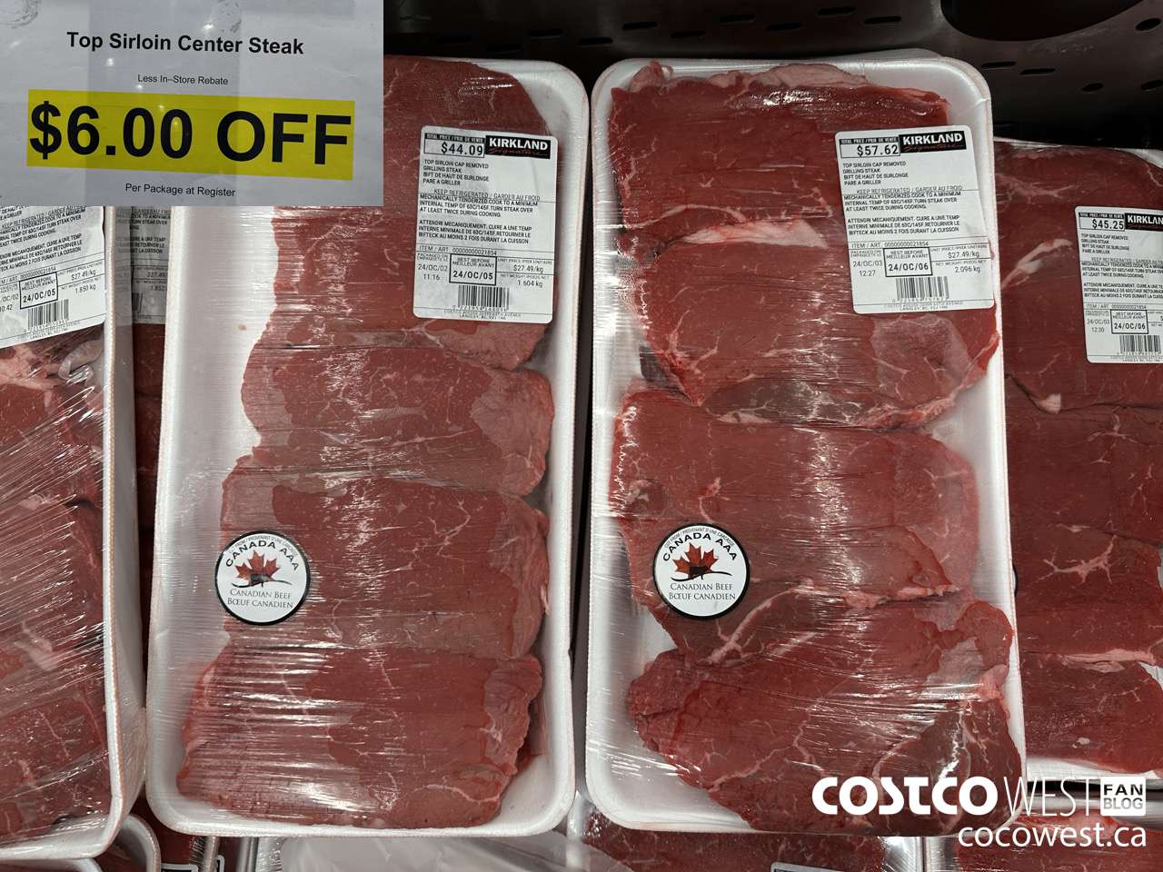 21854 TOP SIRLOIN CAP CENTER STEAK ($6.00 INSTANT SAVINGS)