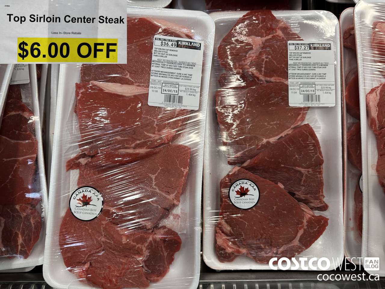 21854 TOP SIRLOIN CAP CENTER STEAK ($6.00 INSTANT SAVINGS)