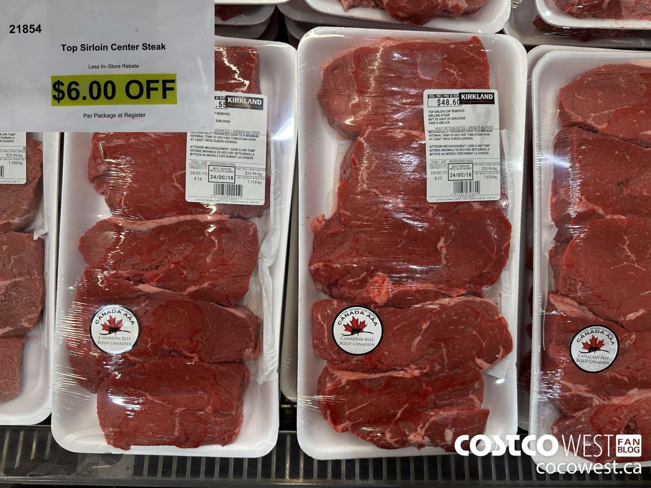 21854 TOP SIRLOIN CAP CENTER STEAK ($6.00 INSTANT SAVINGS)