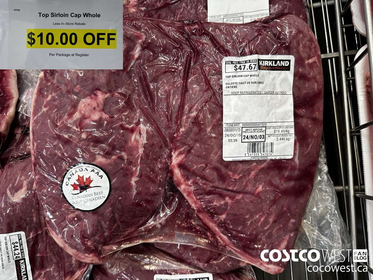 47325 TOP SIRLOIN CAP WHOLE ($10.00 INSTANT SAVINGS)