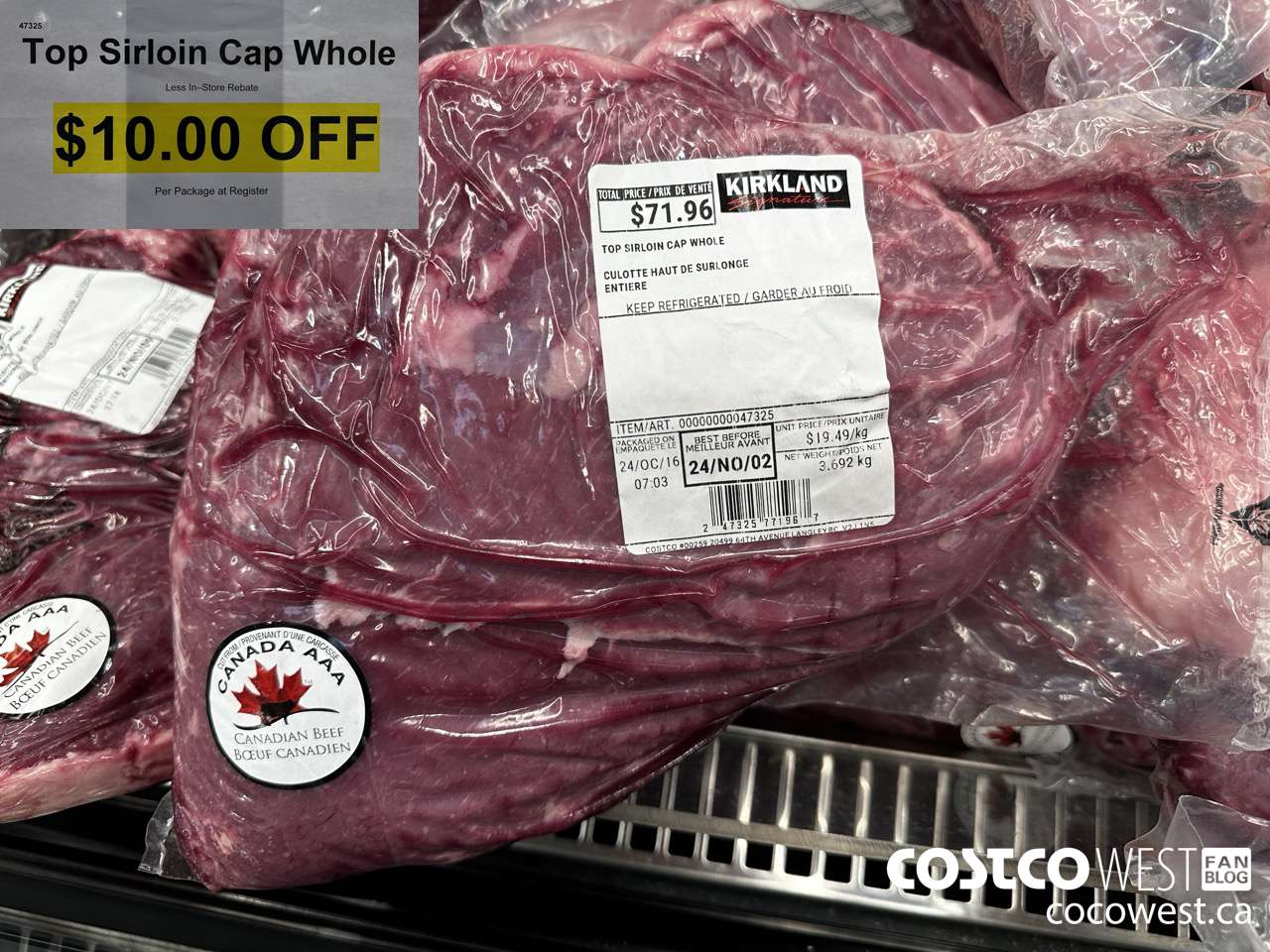 47325 TOP SIRLOIN CAP WHOLE ($10.00 INSTANT SAVINGS)