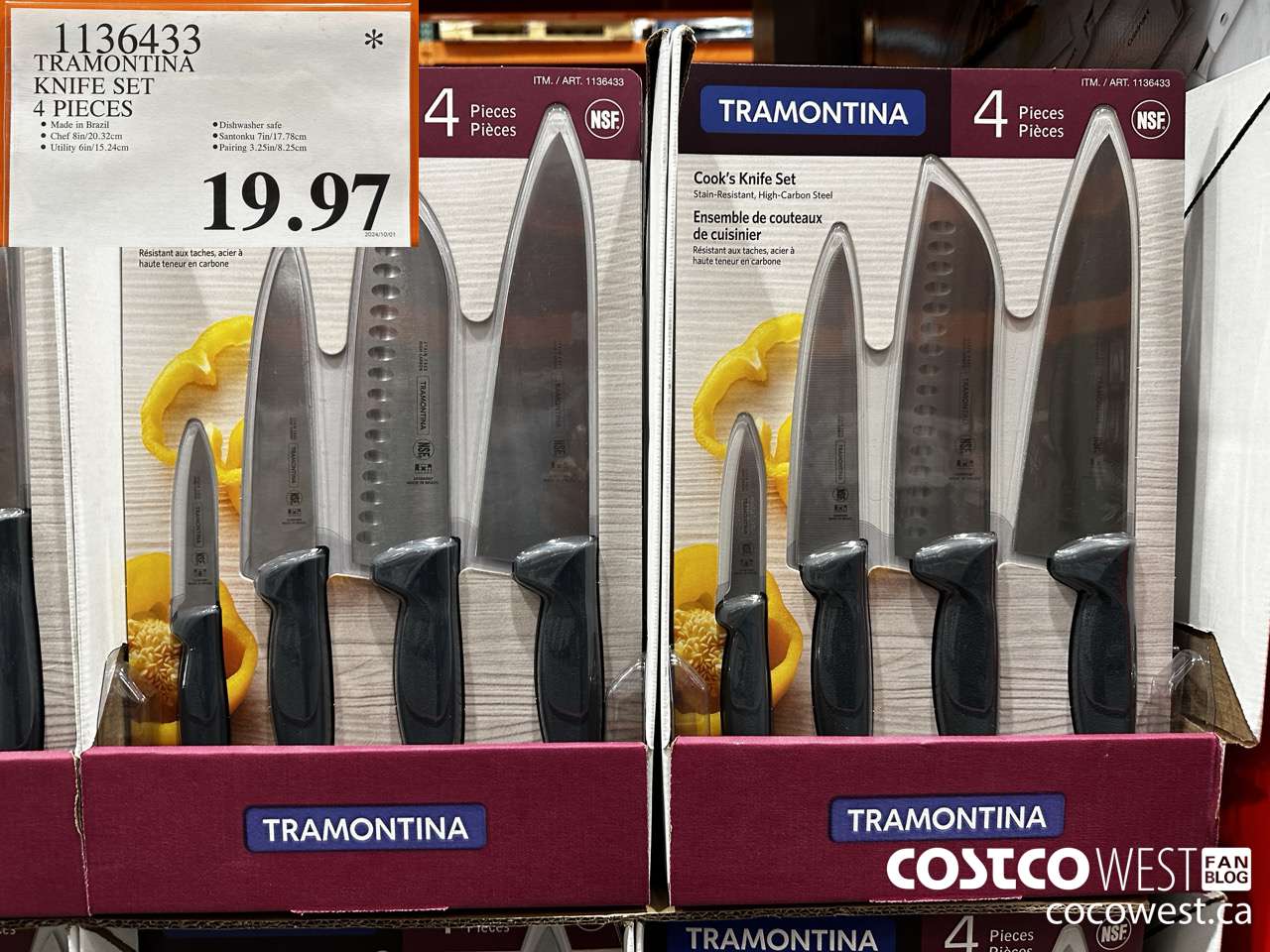 1136433 TRAMONTINA KNIFE SET 4 PIECES $19.97