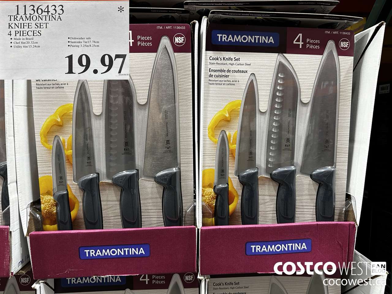 1136433 TRAMONTINA KNIFE SET 4 PIECES $19.97