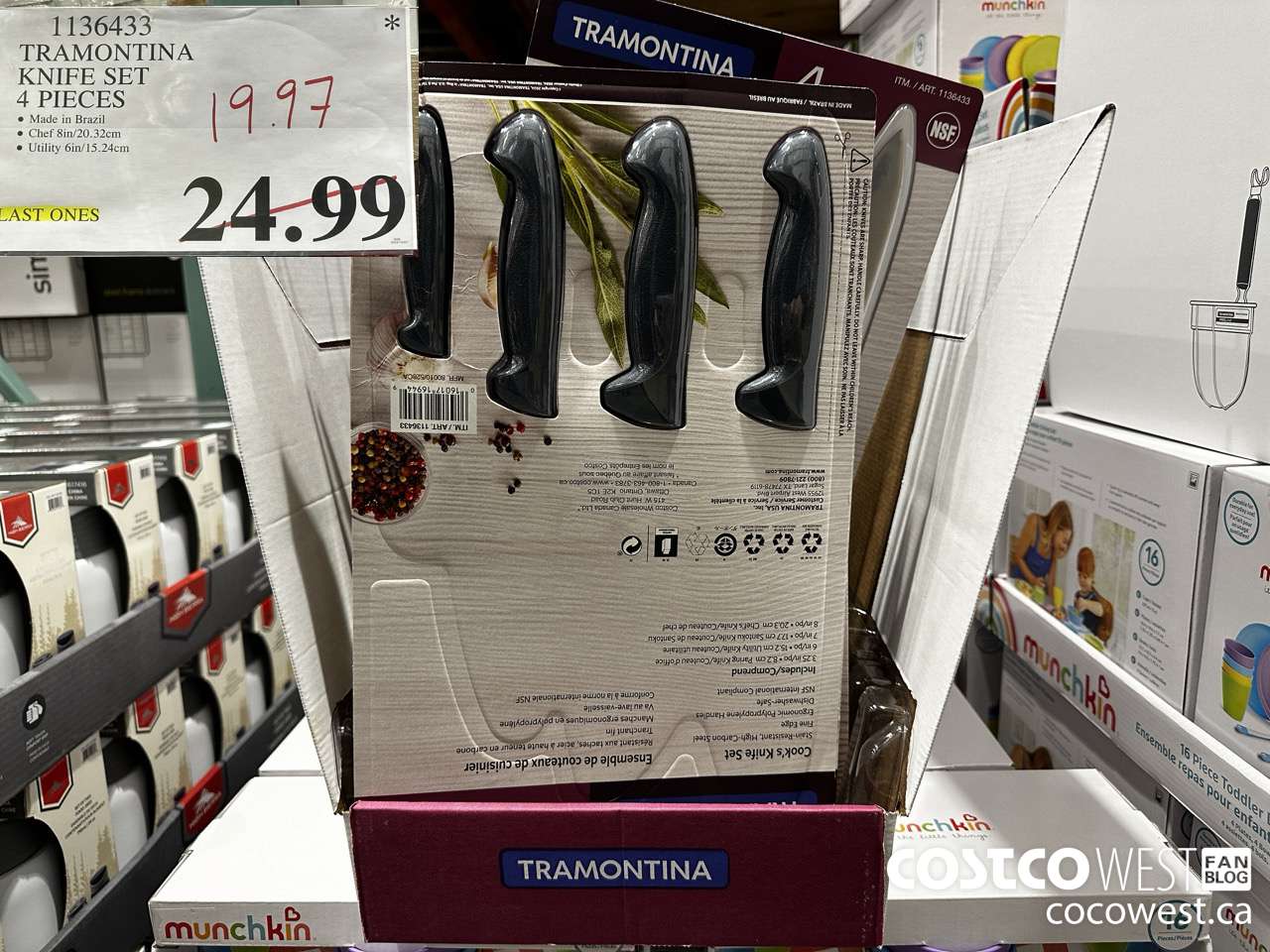 1136433 TRAMONTINA KNIFE SET 4 PIECES $19.97