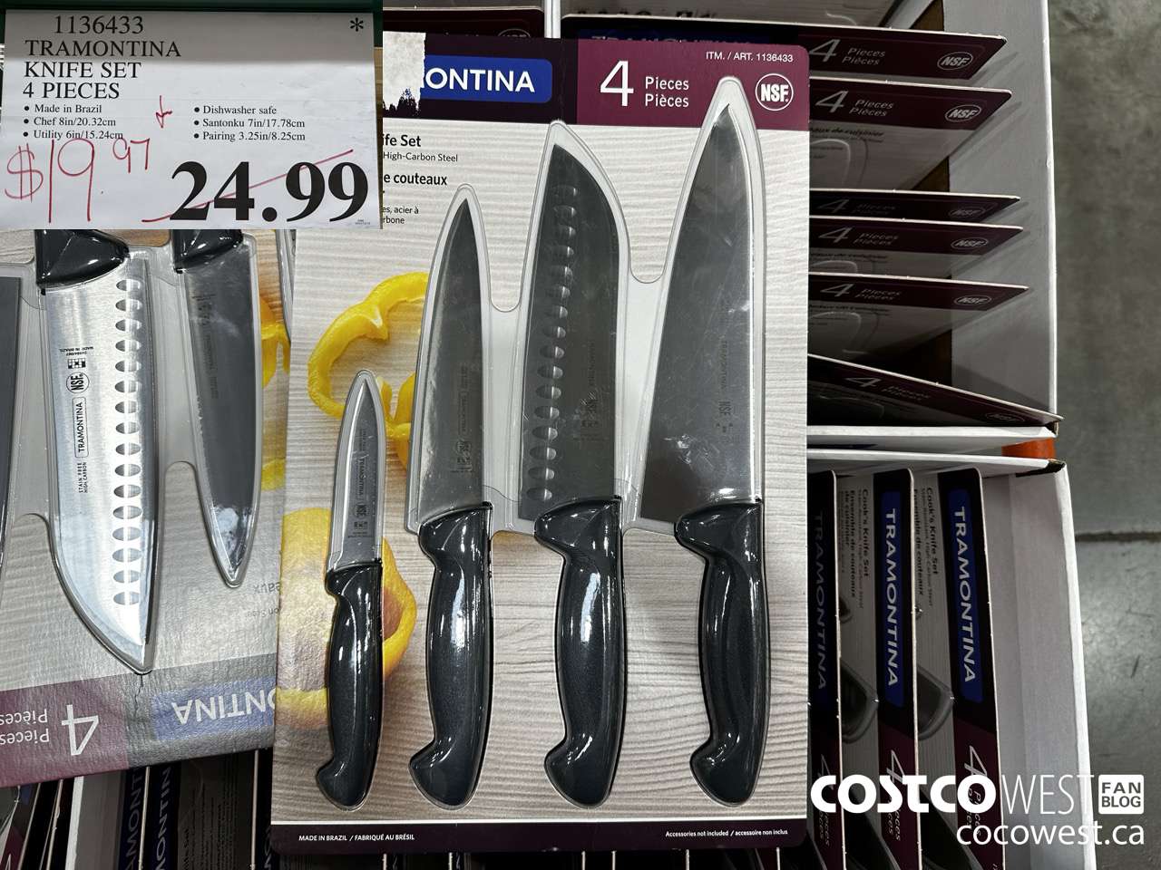 1136433 TRAMONTINA KNIFE SET 4 PIECES $19.97