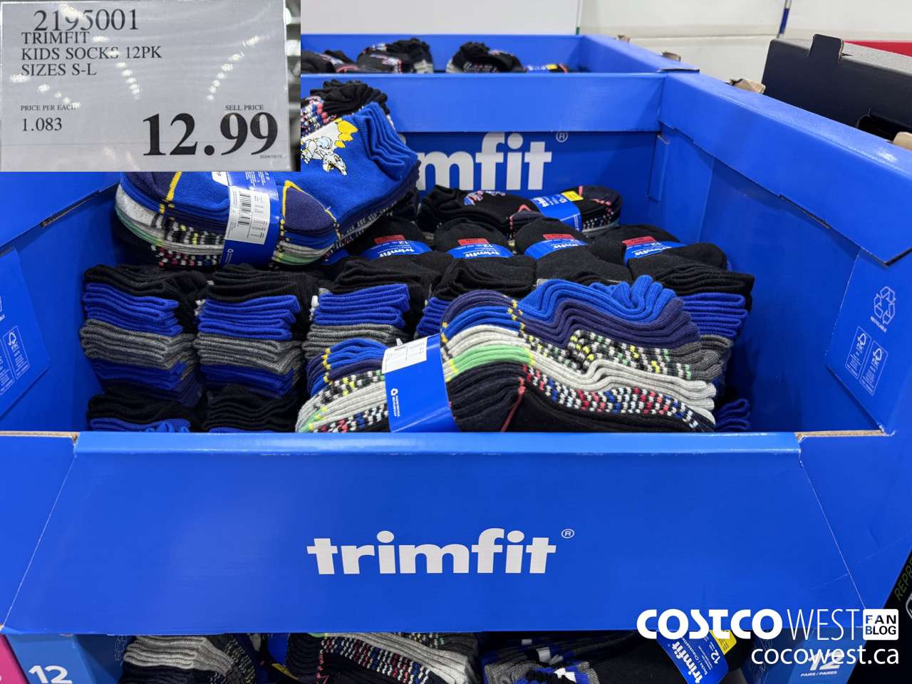 2195001 TRIMFIT KIDS SOCKS 12PK SIZES S-L $12.99