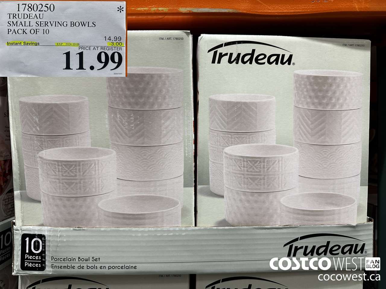 1780250 TRUDEAU SMALL SERVING BOWLS PACK OF 10 ($3.00 INSTANT SAVINGS EXPIRES ON 2024-10-06) $11.99