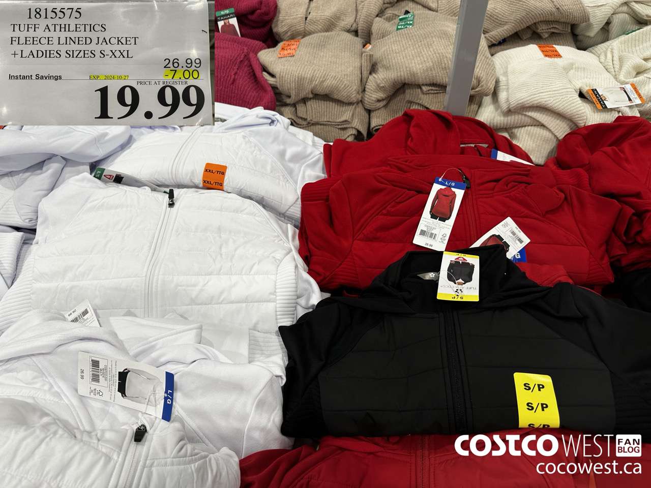 1815575 TUFF ATHLETICS FLEECE LINED JACKET LADIES SIZES S-XXL ($7.00 INSTANT SAVINGS EXPIRES ON 2024-10-27) $19.99