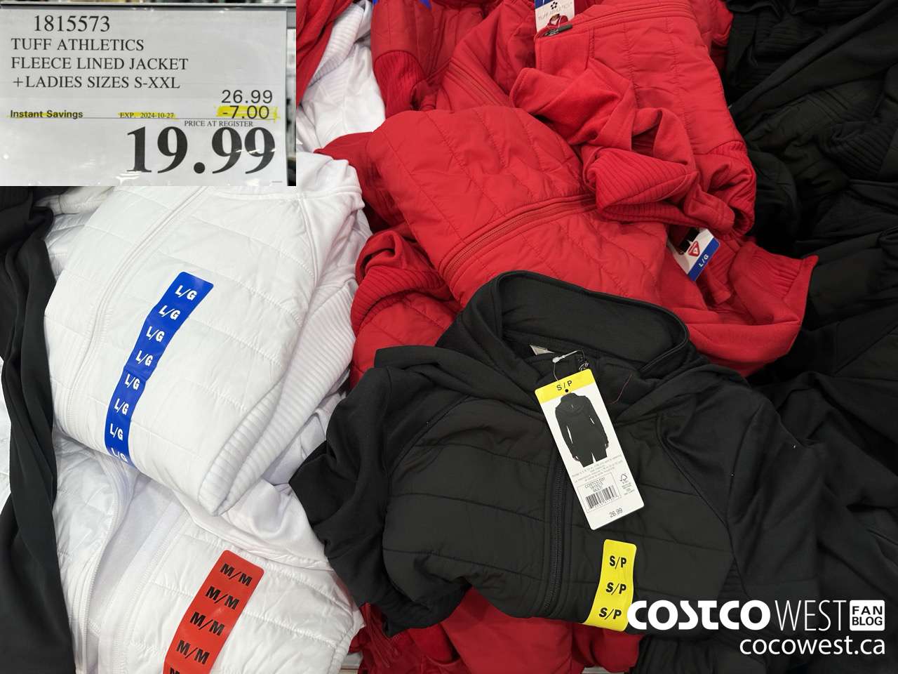 1815573 TUFF ATHLETICS FLEECE LINED JACKET LADIES SIZES S-XXL ($7.00 INSTANT SAVINGS EXPIRES ON 2024-10-27) $19.99