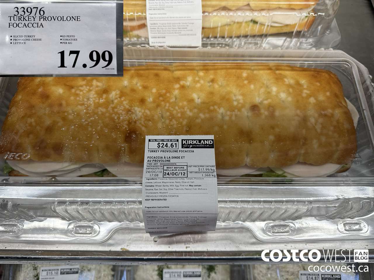 33976 TURKEY PROVOLONE FOCACCIA $17.99