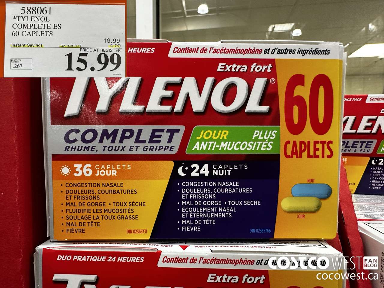 588061 TYLENOL COMPLETE COMPLETE ES 60 CAPS ($4.00 INSTANT SAVINGS EXPIRES ON 2024-10-13) $15.99