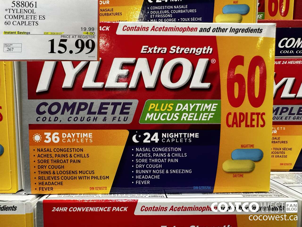 588061 TYLENOL COMPLETE COMPLETE ES 60 CAPS ($4.00 INSTANT SAVINGS EXPIRES ON 2024-10-13) $15.99