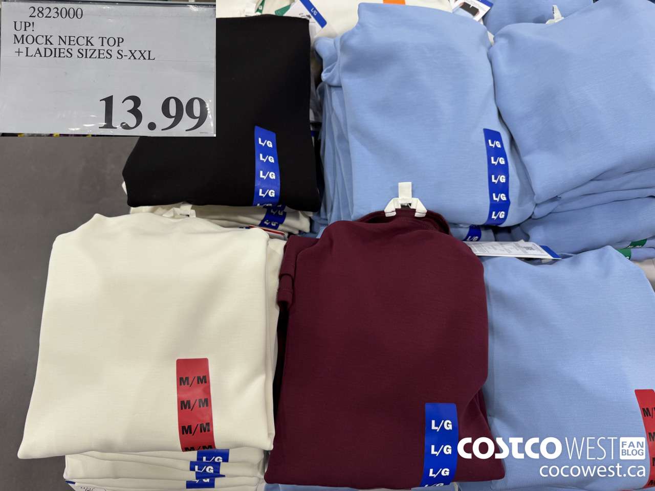 2823000 UP! MOCK NECK TOP LADIES SIZES S-XXL $13.99