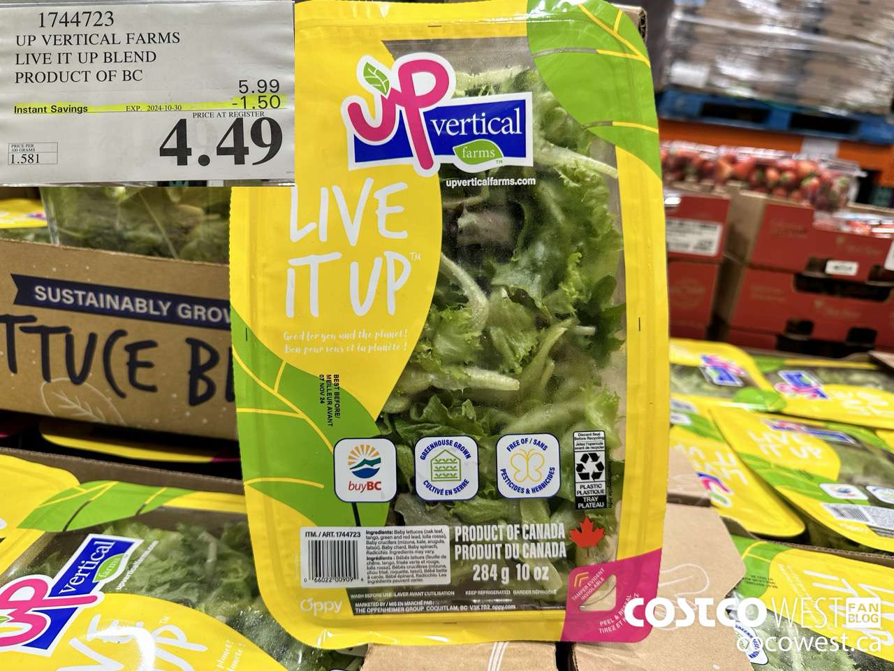 1744723 UP VERTICAL FARMS LIVE IT UP BLEND PRODUCT OF BC ($1.50 INSTANT SAVINGS EXPIRES ON 2024-10-30) $4.49