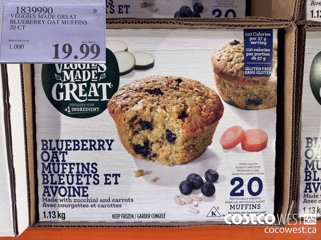 1839990 VEGGIES MADE GREAT BLUEBERRY OAT MUFFINS 20CT $19.99