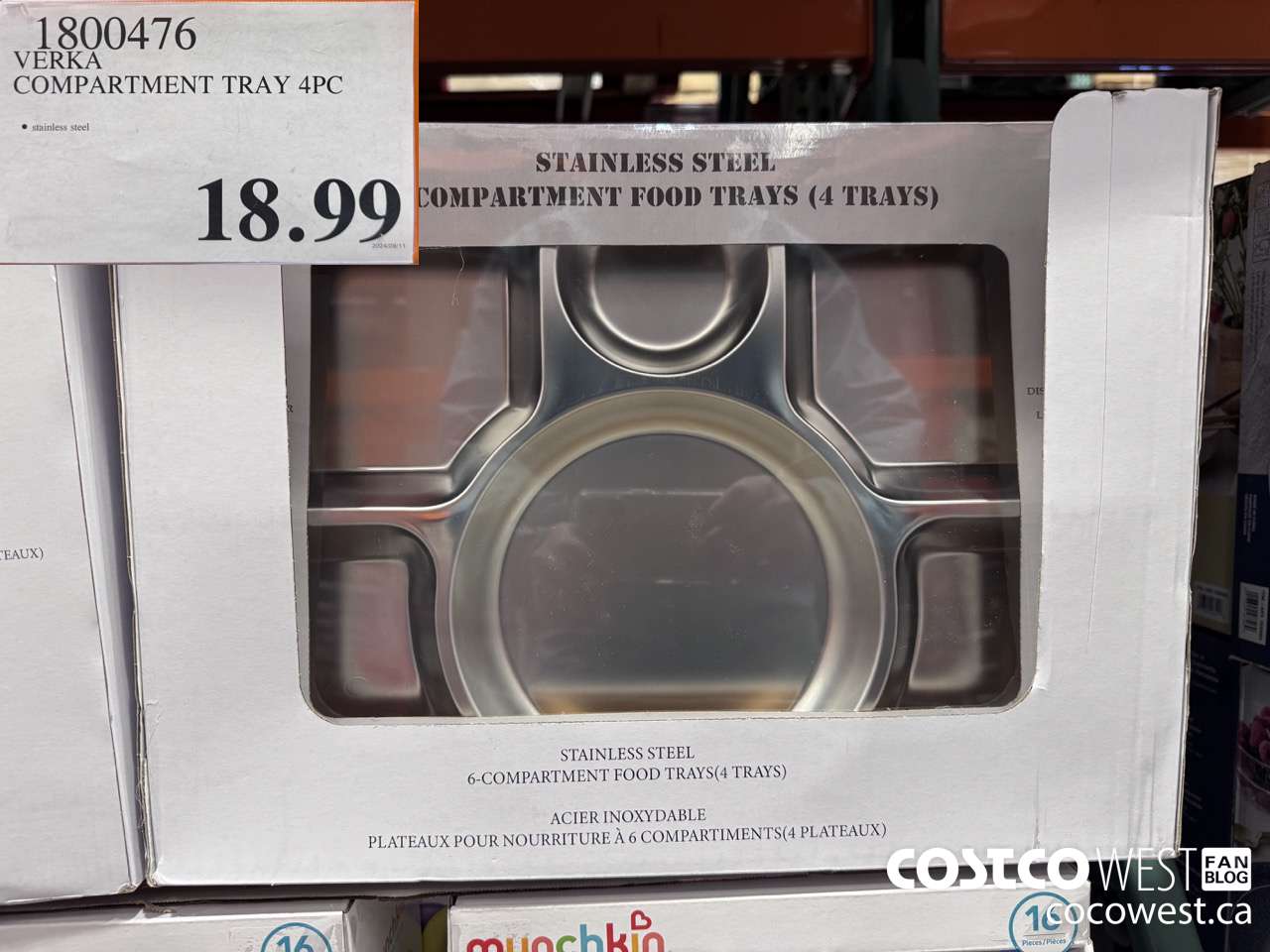 1800476 VERKA COMPARTMENT TRAY 4 PC $18.99