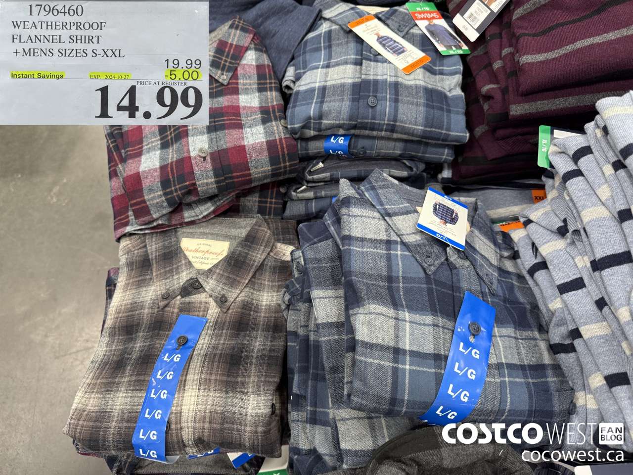 1796460 WEATHERPROOF FLANNEL SHIRT MENS SIZES S-XXL ($5.00 INSTANT SAVINGS EXPIRES ON 2024-10-27) $14.99