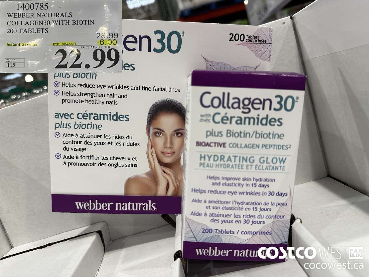 1400785 WEBBER NATURALS COLLAGEN30 WITH BIOTIN & CERAMIDES 200 TABLET ($6.00 INSTANT SAVINGS EXPIRES ON 2024-10-27) $22.99