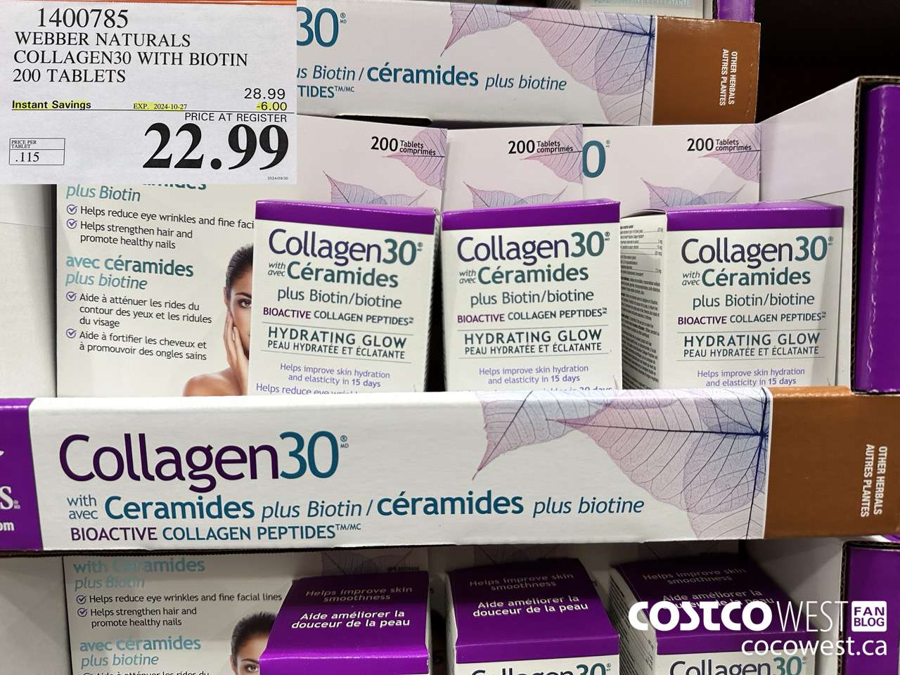 1400785 WEBBER NATURALS COLLAGEN30 WITH BIOTIN & CERAMIDES 200 TABLET ($6.00 INSTANT SAVINGS EXPIRES ON 2024-10-27) $22.99