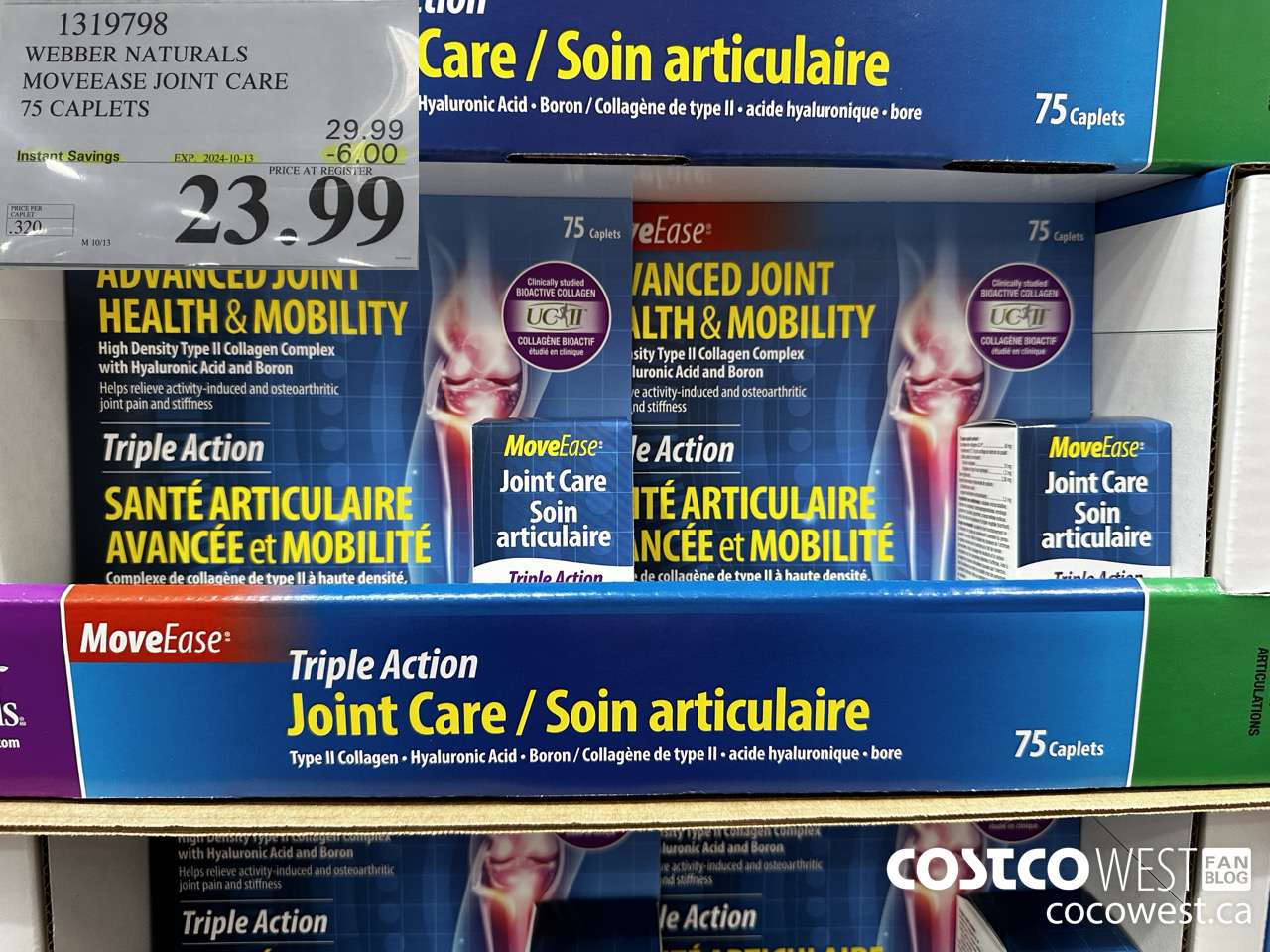 1319798 WEBBER NATURALS MOVEEASE TRIPLE ACTION JOINT 75 CAPLETS ($6.00 INSTANT SAVINGS EXPIRES ON 2024-10-13) $23.99