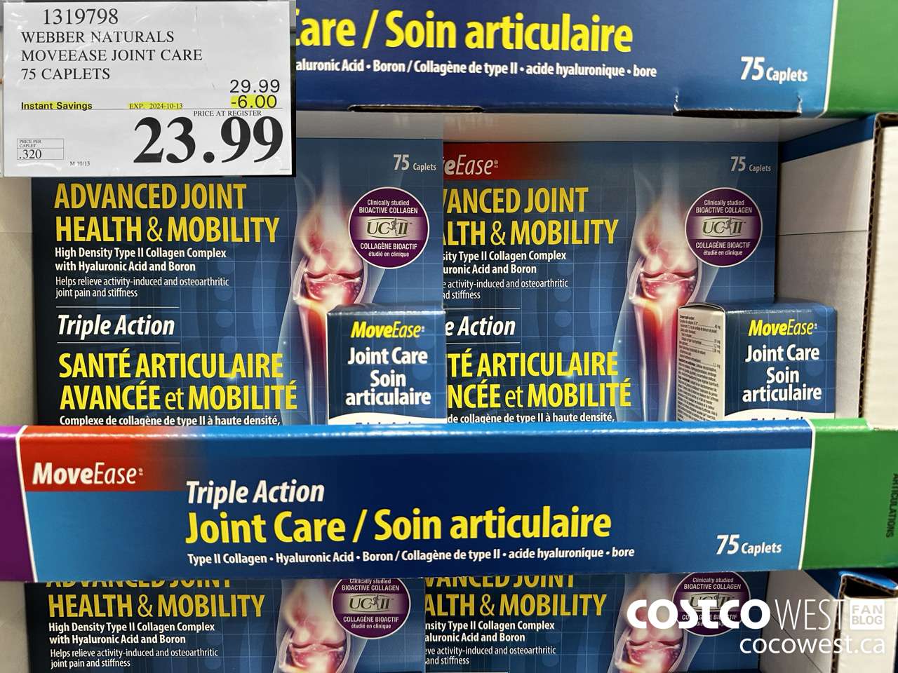 1319798 WEBBER NATURALS MOVEEASE TRIPLE ACTION JOINT 75 CAPLETS ($6.00 INSTANT SAVINGS EXPIRES ON 2024-10-13) $23.99