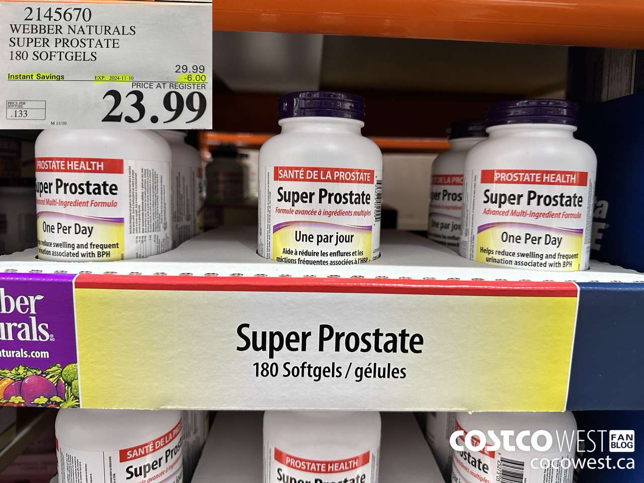 2145670 WEBBER NATURALS SUPER PROSTATE ADVANCED FORMULA 180 SOFTGELS ($6.00 INSTANT SAVINGS EXPIRES ON 2024-11-10) $23.99