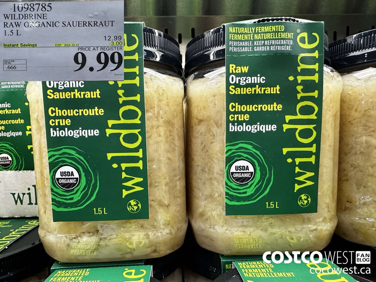 1098785 WILDBRINE RAW ORGANIC SAUERKRAUT 1.5L ($3.00 INSTANT SAVINGS EXPIRES ON 2024-10-13) $9.99