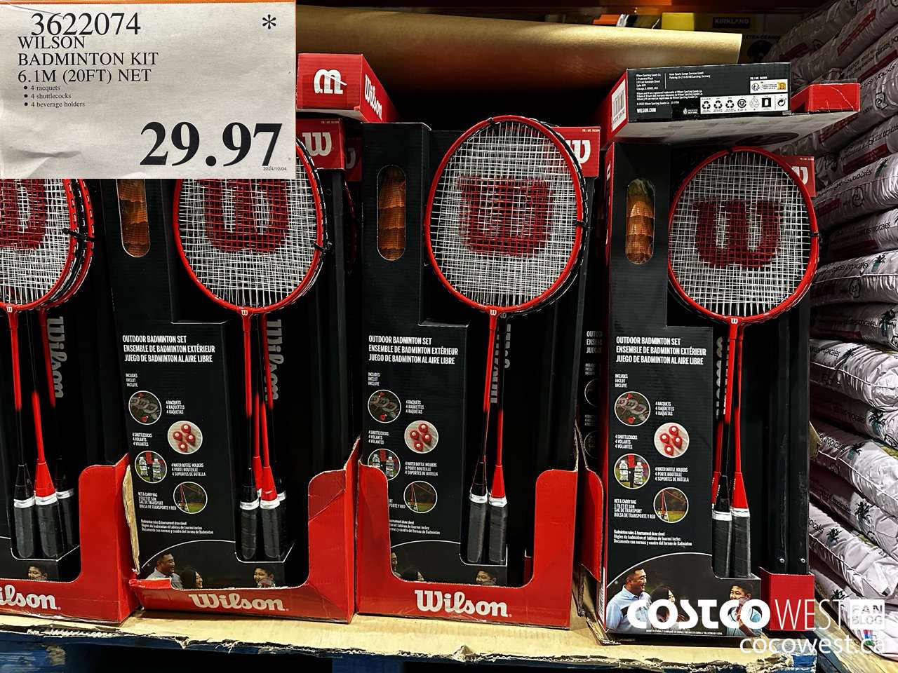 3622074 WILSON BADMINTON KIT 6.1M (20FT) NET $29.97