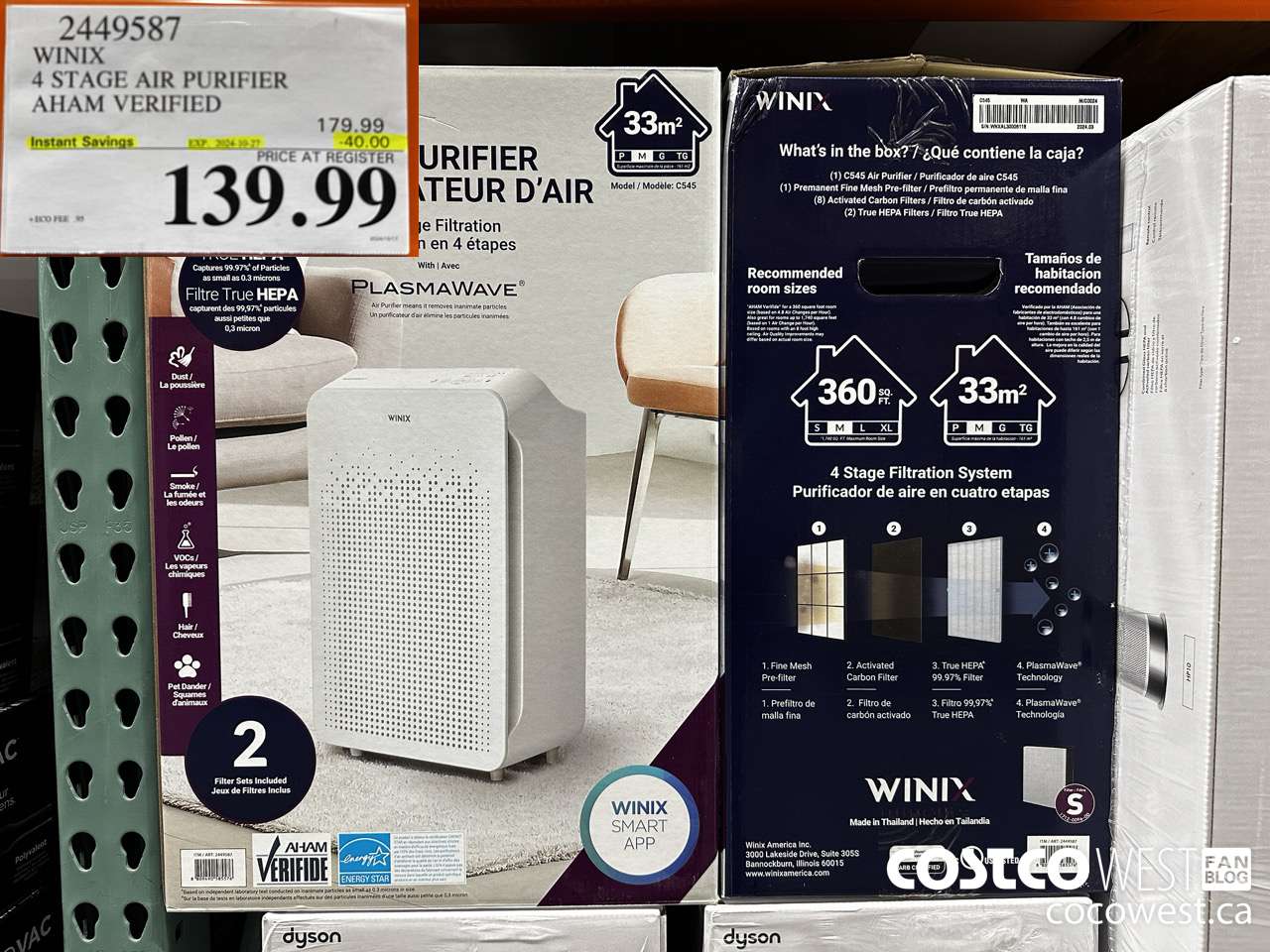 2449587 WINIX 4 STAGE AIR PURIFIER AHAM VERIFIED ($40.00 INSTANT SAVINGS EXPIRES ON 2024-10-27) $139.99