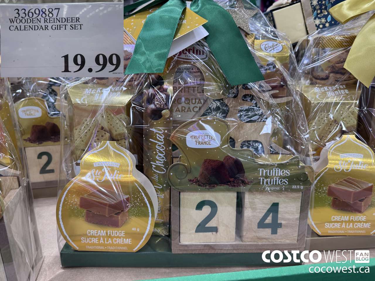 3369887 WOODEN REINDEER CALENDAR GIFT SET $19.99