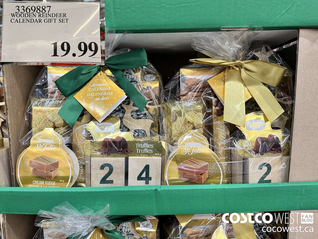 3369887 WOODEN REINDEER CALENDAR GIFT SET $19.99