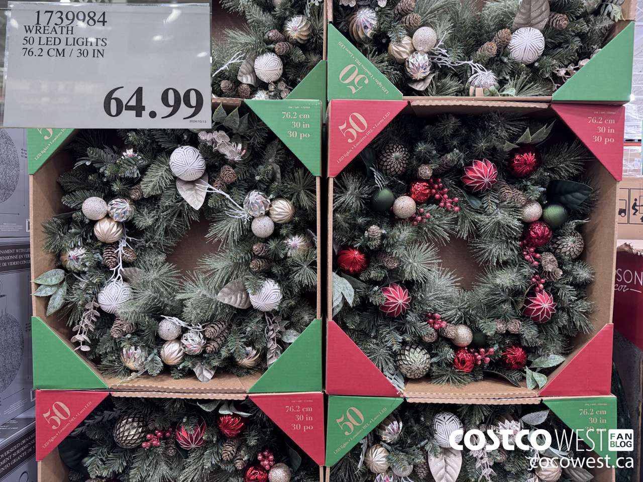 1739984 WREATH 50 LED LIGHTS 76.2CM/30IN $64.99