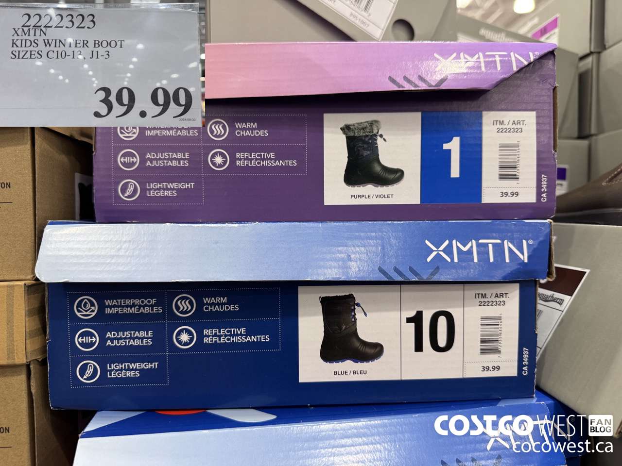 2222323 XMTN KIDS WINTER BOOT SIZES C10-13, J1-3 $39.99