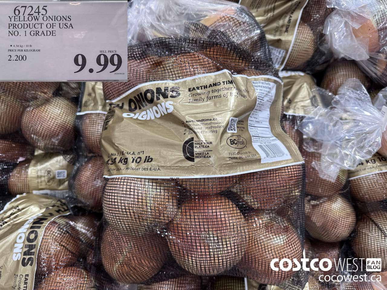 67245 YELLOW ONIONS PRODUCT OF USA NO. 1 GRADE $9.99