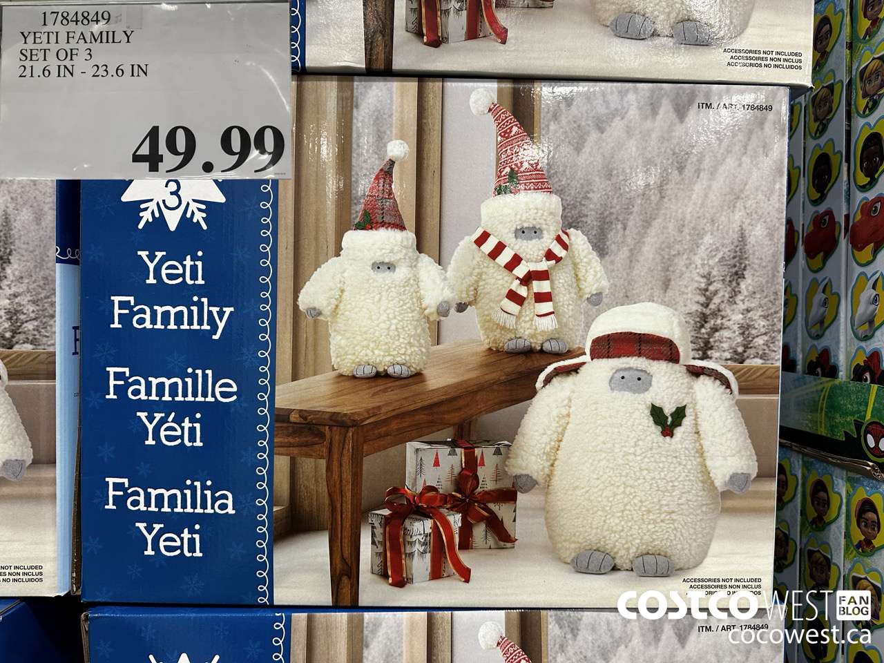 1784849 YETI FAMILY SET OF 3 21.6IN-23.6IN $49.99
